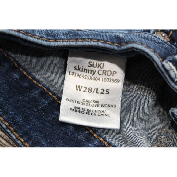 Silver Jeans Co Suki Skinny Crop‎ Jeans W28 L25 Dark Wash Denim Womens - Picture 2 of 10